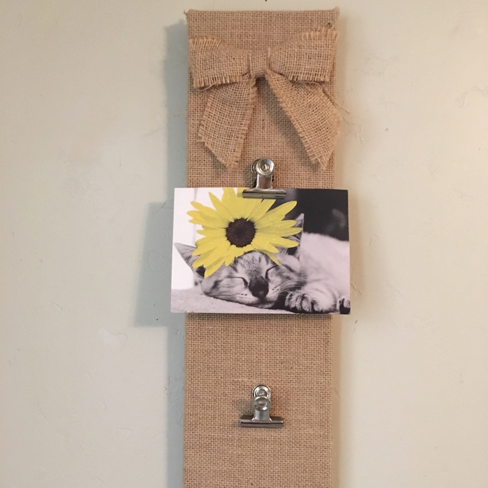 Adorable Burlap Photo Wall Decor